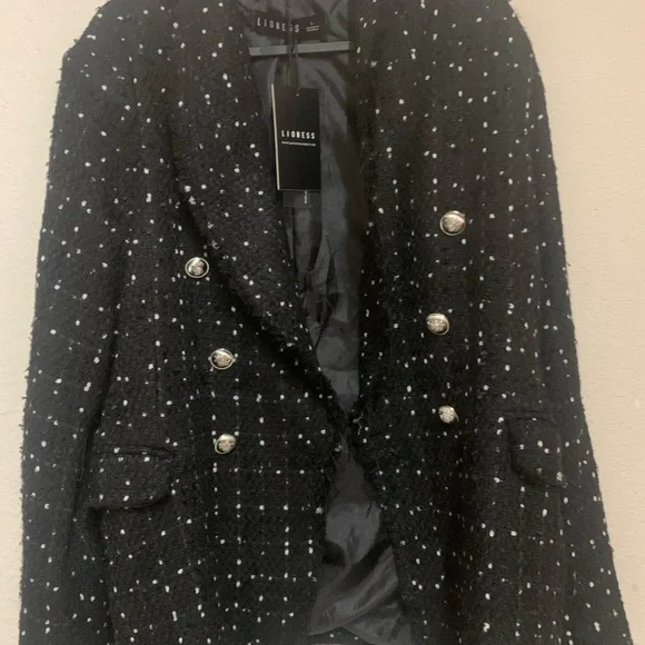 Lioness Black and White Tweed Blazer - Picture 4 of 4